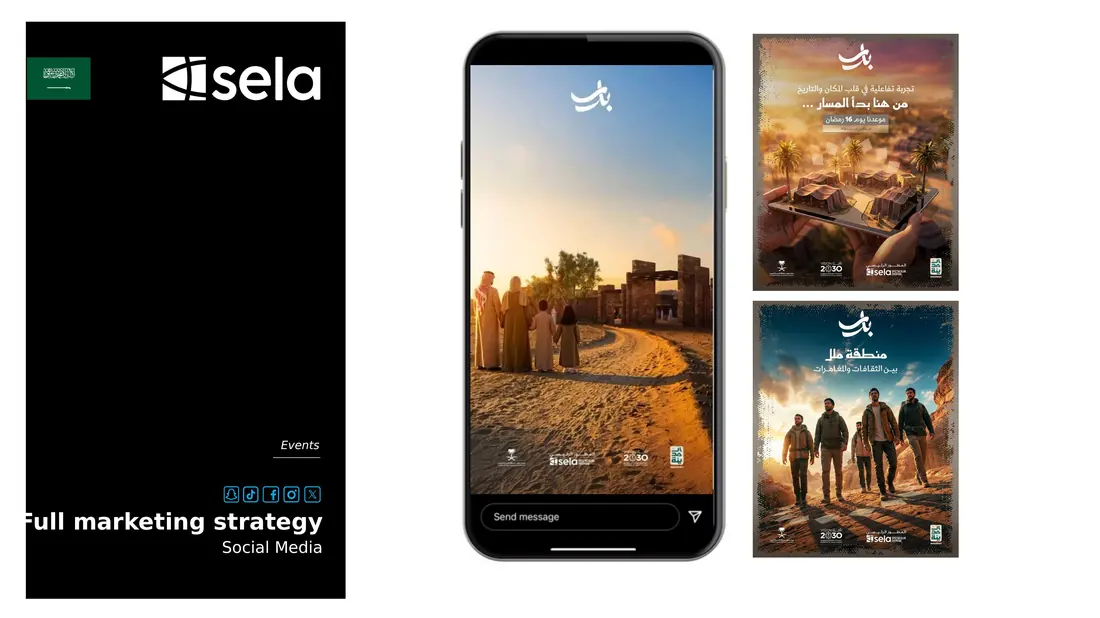 Sela — Full marketing strategy and social, Events, KSA