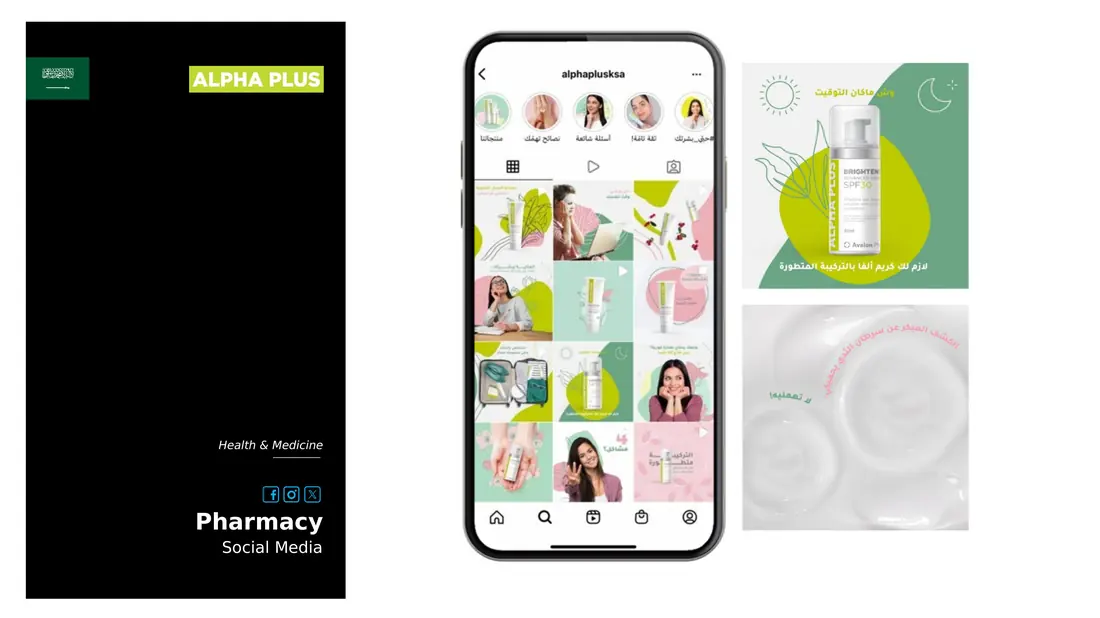 Alpha Plus — Pharmacy social content, Health & beauty, KSA
