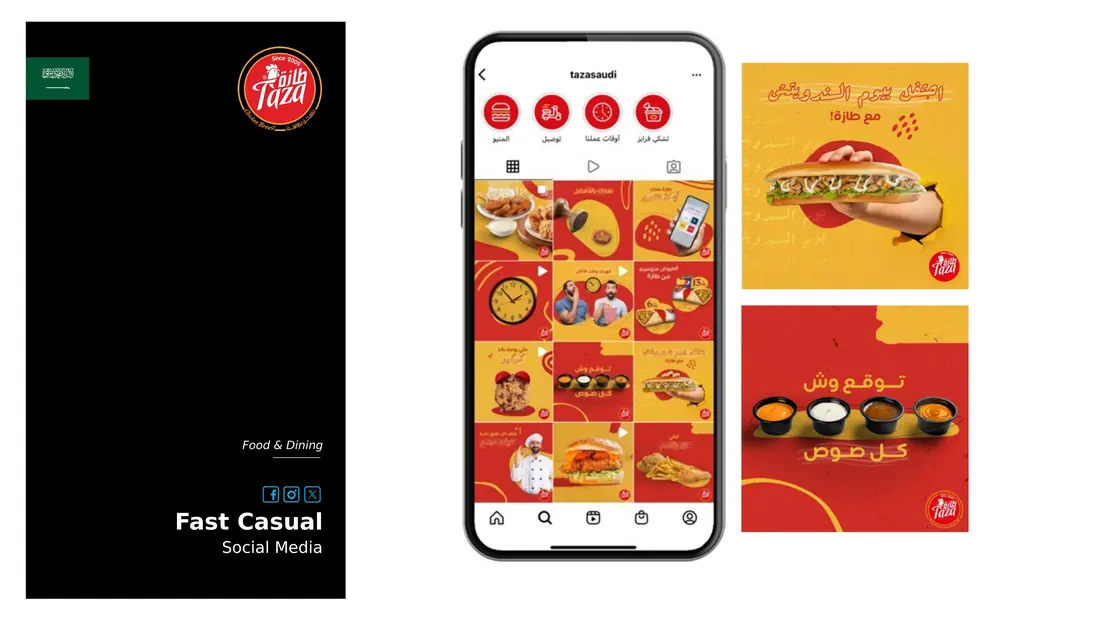 Taza — Menu and offer social content, Fast casual, KSA